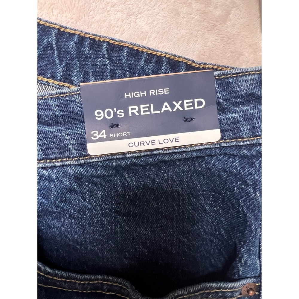 Abercrombie & Fitch 90s Relaxed High Rise Jeans Womens 34 SHORT Curve Love NWT - Picture 6 of 8